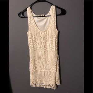 Urban outfitters cream dress with netted detail